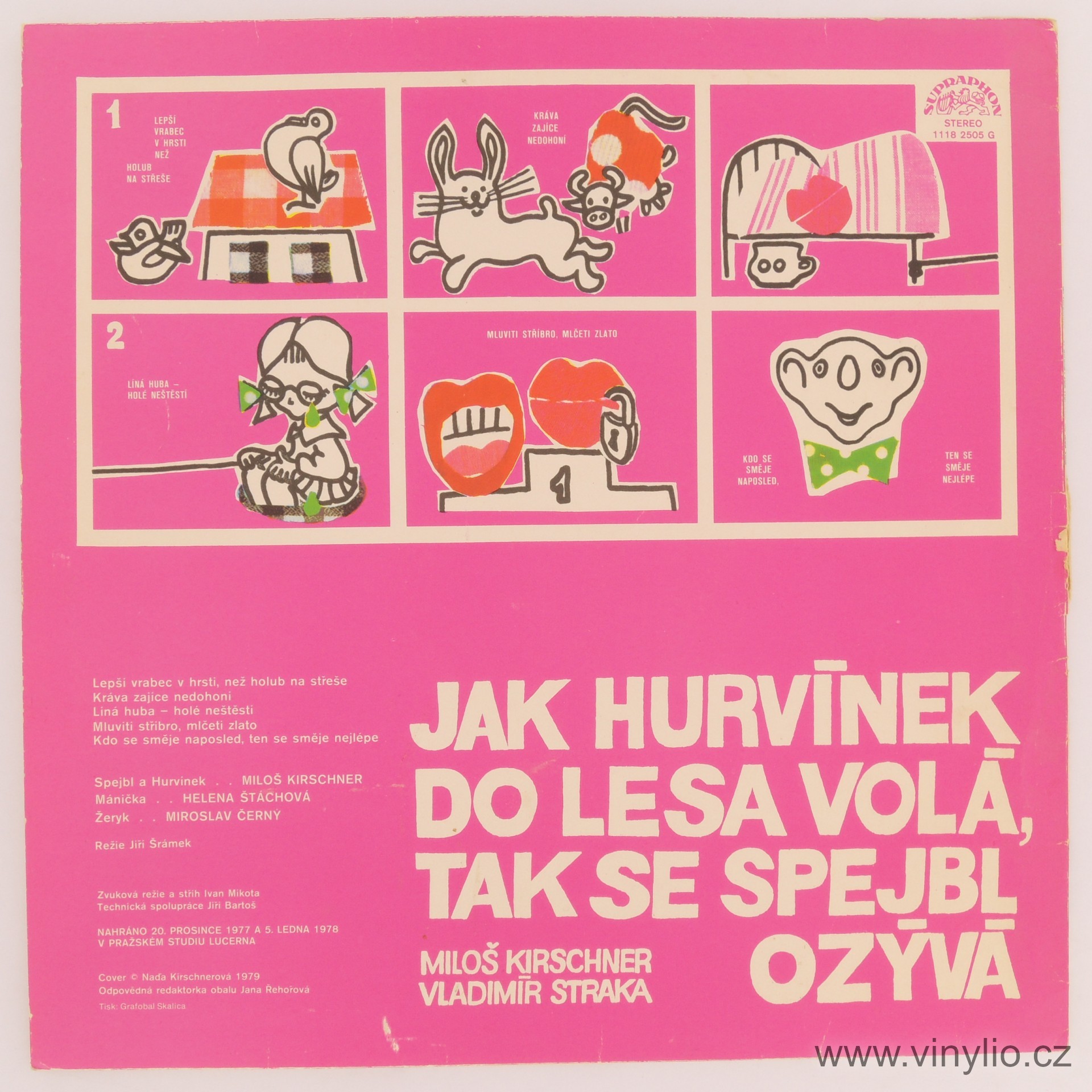 Miloš Kirschner, Vladimír Straka ‎– Jak Hurvínek Do Lesa Volá, Tak Se Spejbl Ozývá [по заказу чешской фирмы SUPRAPHON 1118 2505]