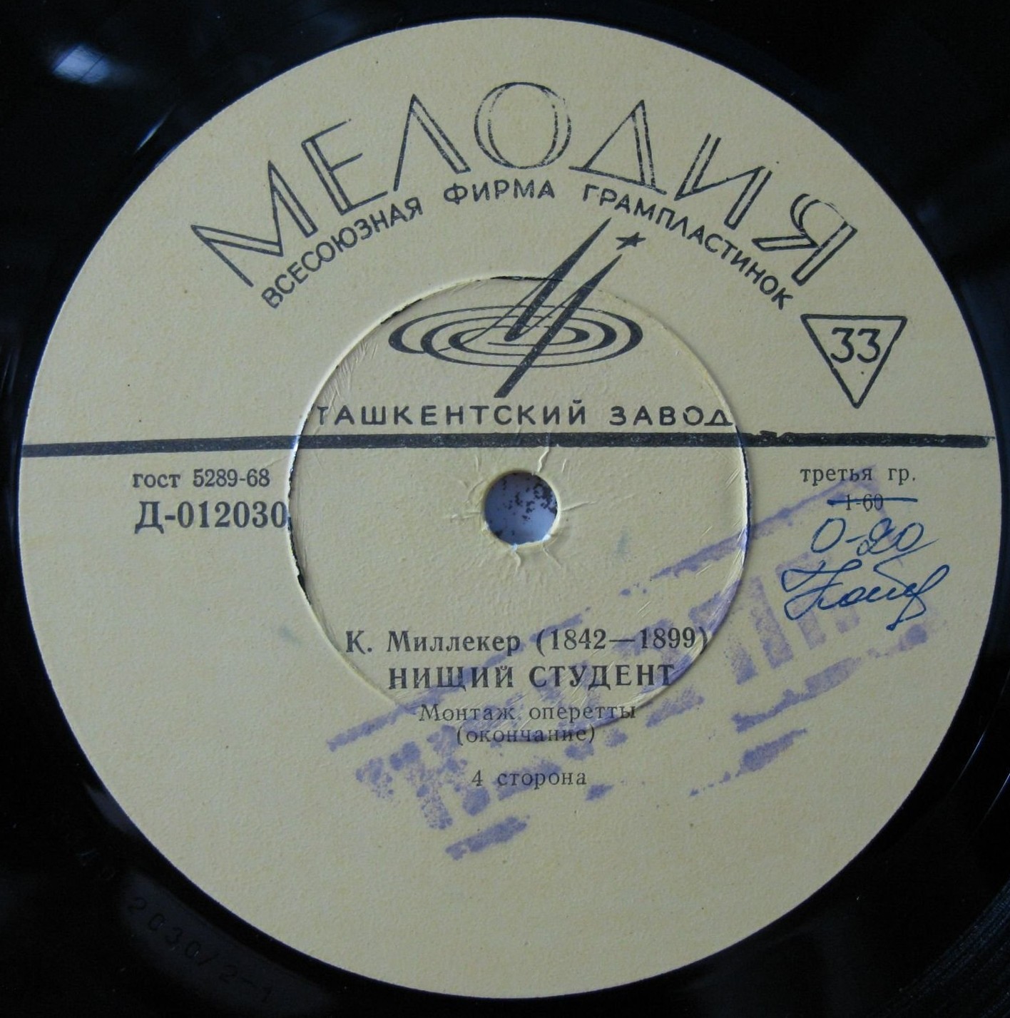 К. МИЛЛЁКЕР (1842–1899): «Нищий студент», монтаж оперетты