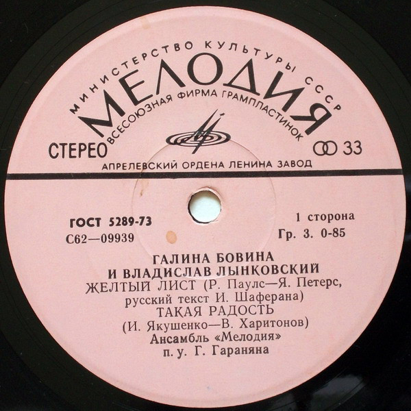 Галина БОВИНА и Владислав ЛЫНКОВСКИЙ