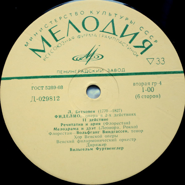 Л. Бетховен: Фиделио, опера в 2 действиях (В. Фуртвенглер)