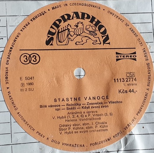 Stastne vanoce [по заказу чешской фирмы SUPRAPHON 1113 2774]