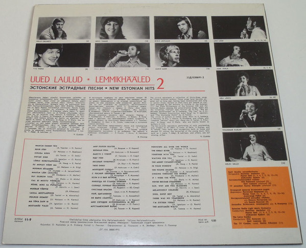 Эстонские эстрадные песни-2 (Uued laulud. Lemmikhääled-2). На эстонском языке