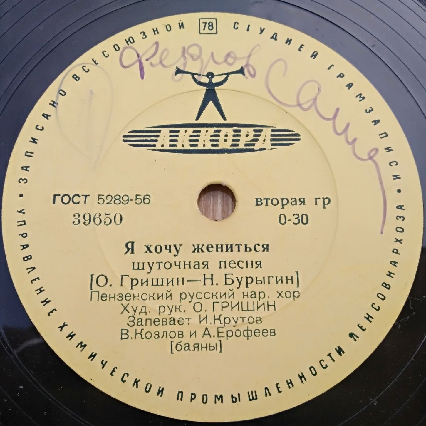 ПЕНЗЕНСКИЙ РУССКИЙ НАР. ХОР,  худ. рук. О. Гришин