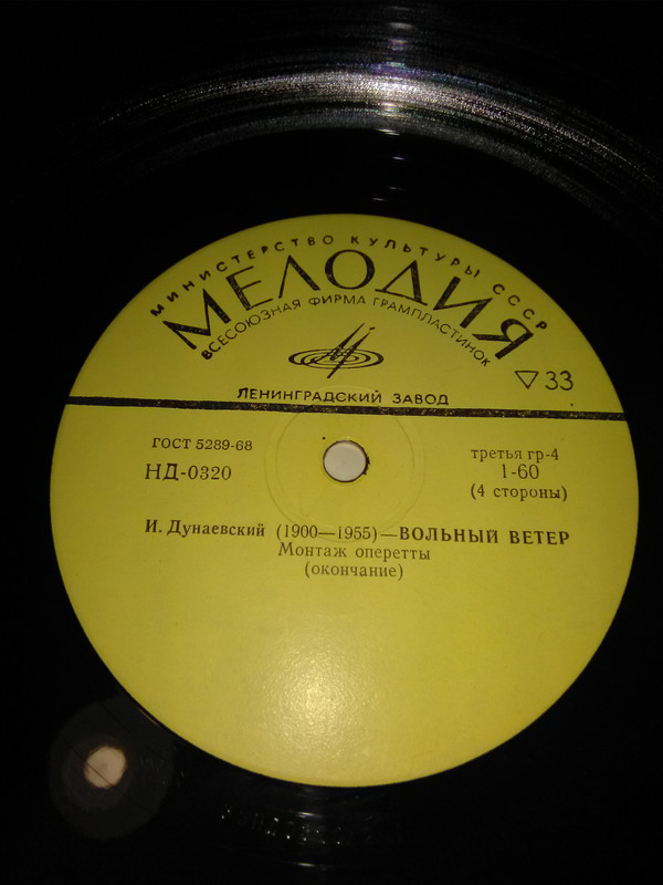 И. ДУНАЕВСКИЙ (1900–1955): «Вольный ветер», монтаж оперетты