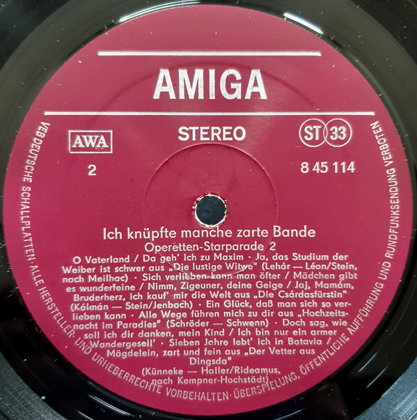Ich knüpfte manche zarte Bande - Operettenstarparade [по заказу немецкой фирмы AMIGA, 8 45 114]
