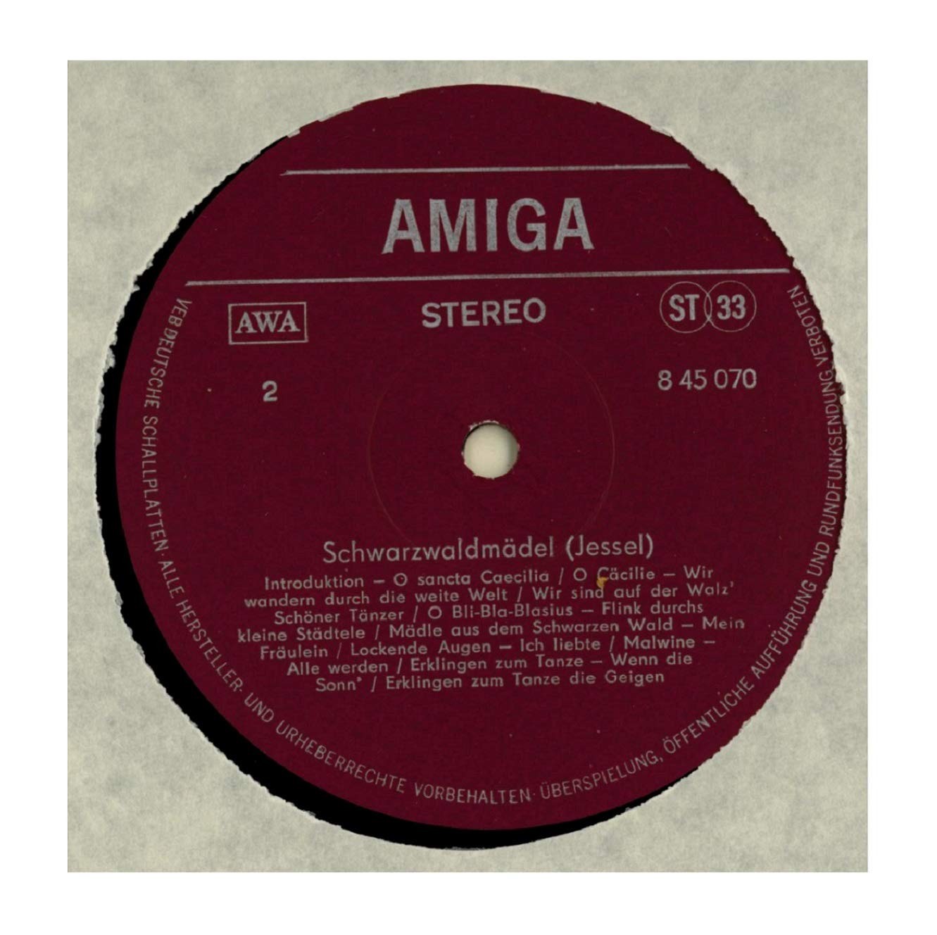 Der Vetter Aus Dingsda / Schwarzwaldmädel (Querschnitte)  [по заказу немецкой фирмы AMIGA 8 45 070]