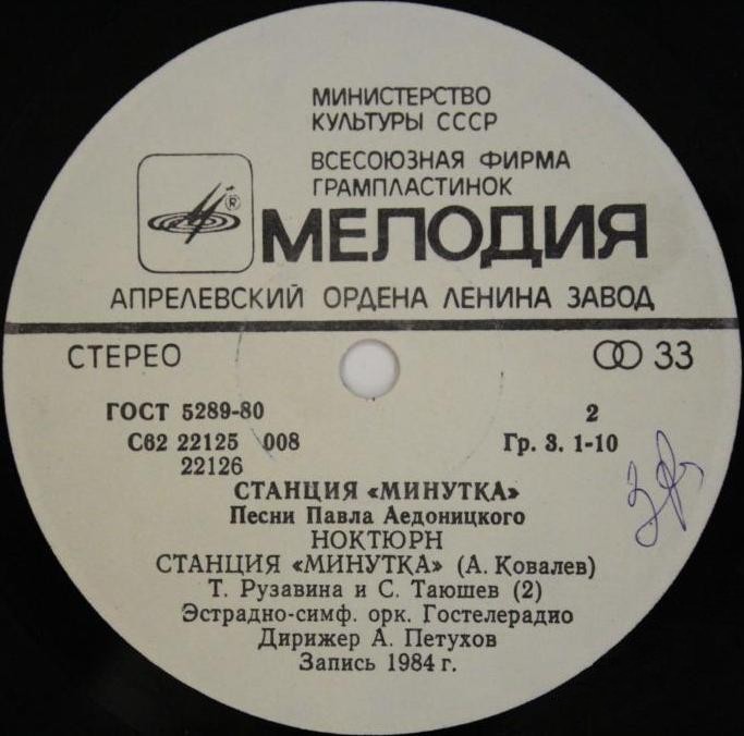 «Станция «Минутка». Песни Павла Аедоницкого