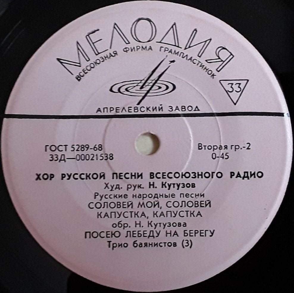 Хор русской песни Всесоюзного радио и телевидения