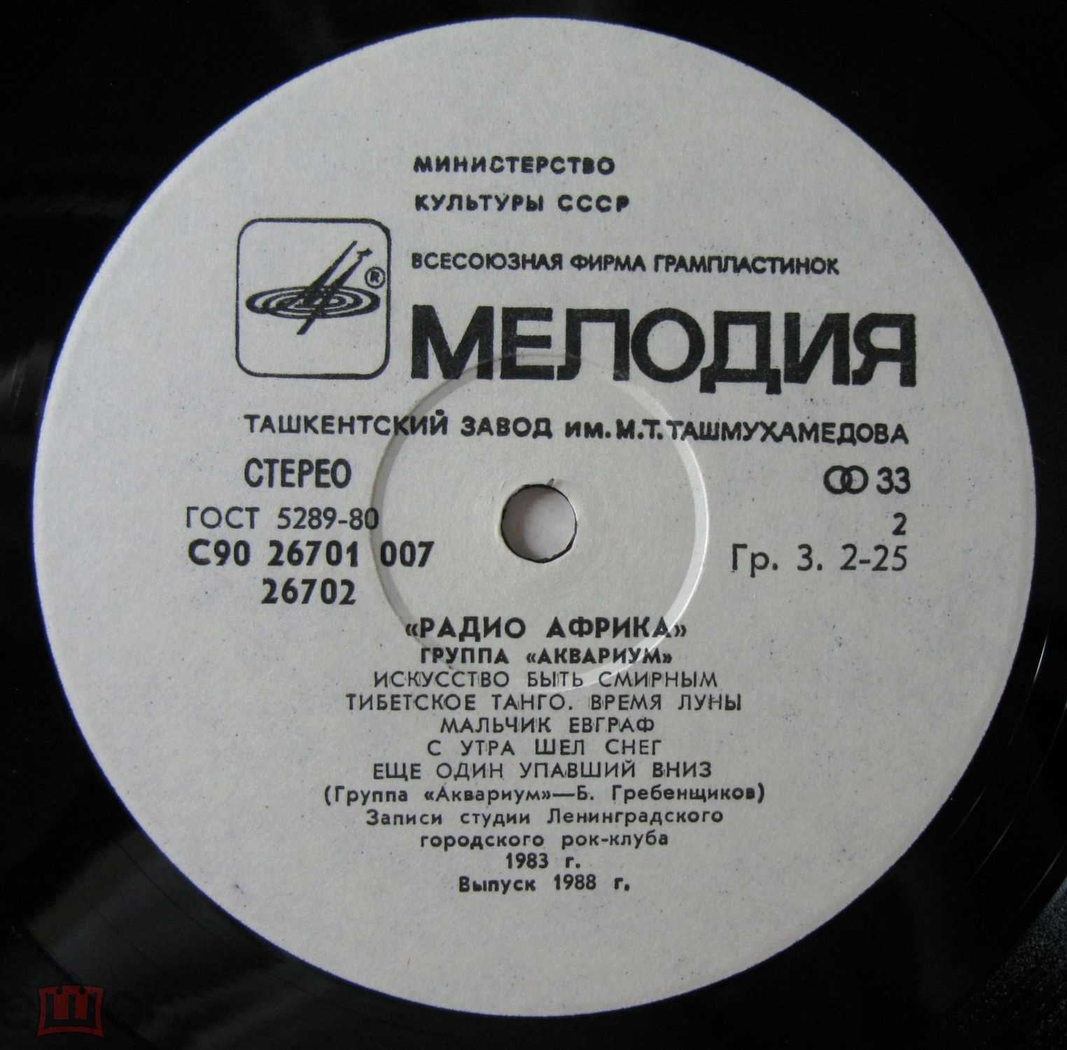 Группа «Аквариум» — Радио Африка