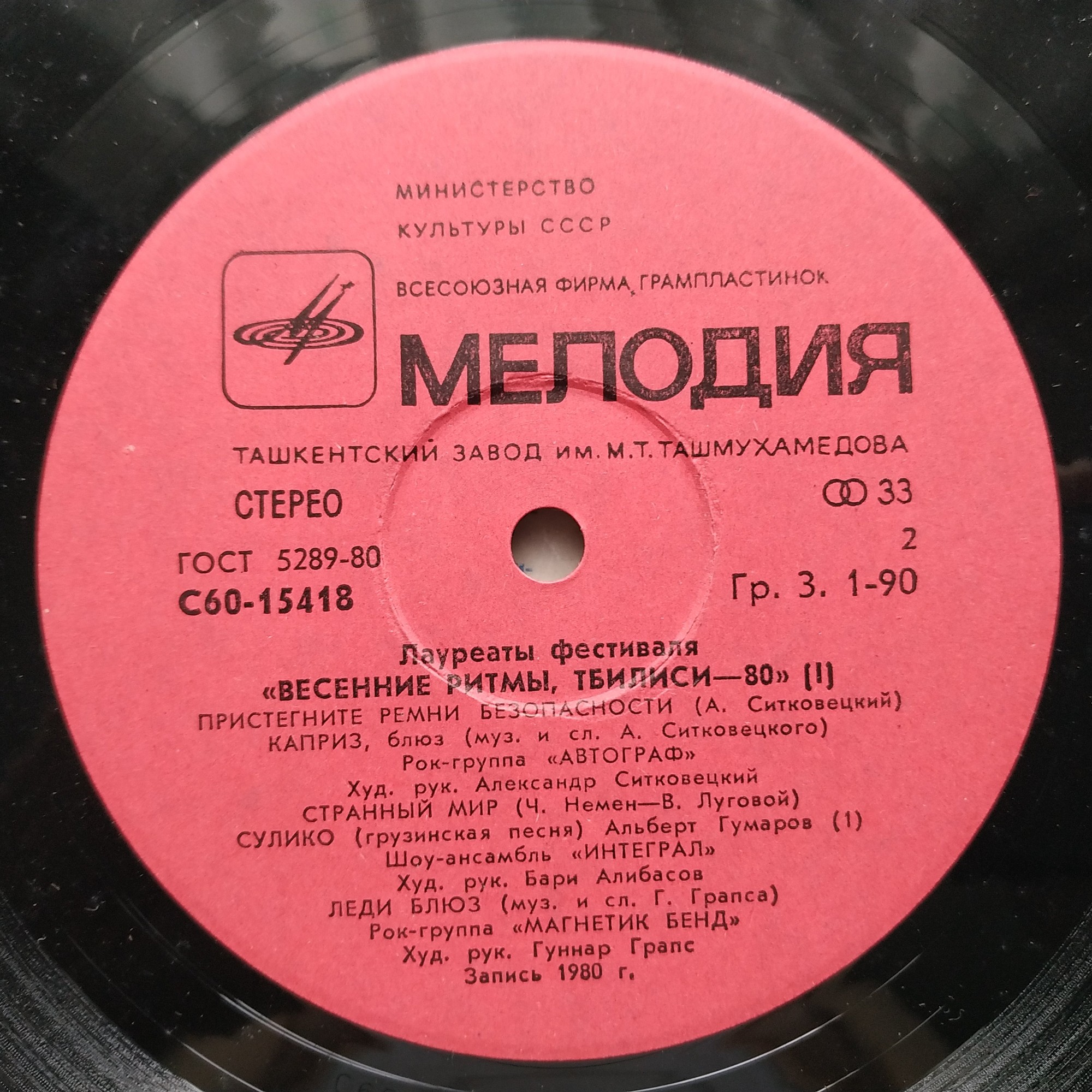 Лауреаты фестиваля "Весенние ритмы", Тбилиси, 1980 (1)