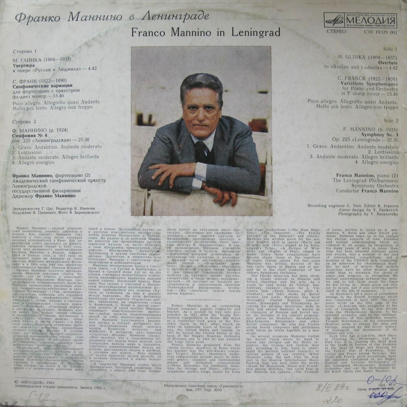 ФРАНКО МАННИНО В ЛЕНИНГРАДЕ