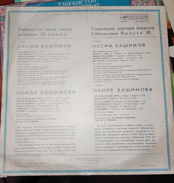 СТАРЕЙШИЕ МАСТЕРА ИСКУССТВ УЗБЕКИСТАНА (выпуск 30).