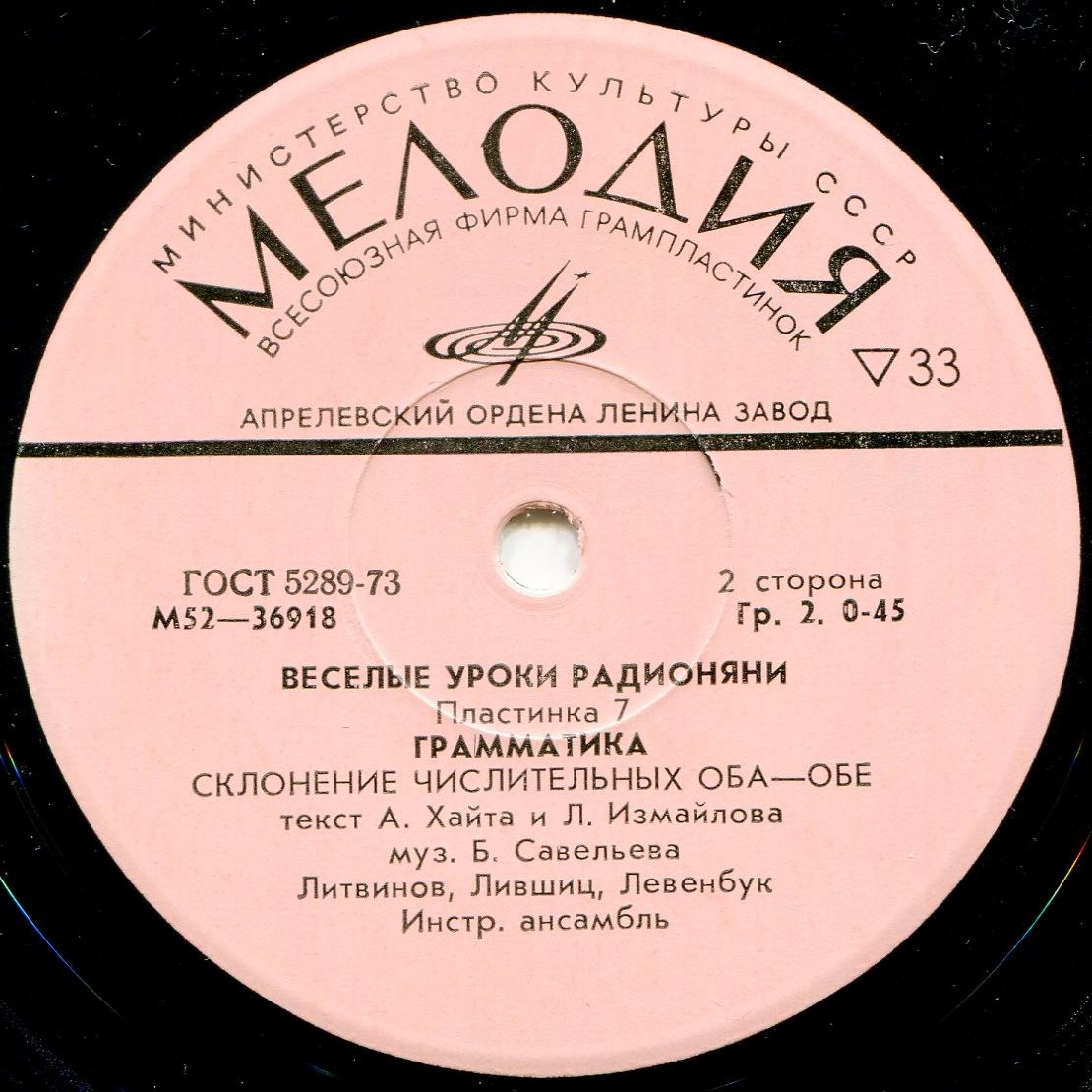 Весёлые уроки радионяни. Пластинка 7