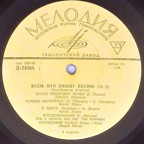Всем, кто любит песню (№ 6). Зарубежная эстрада