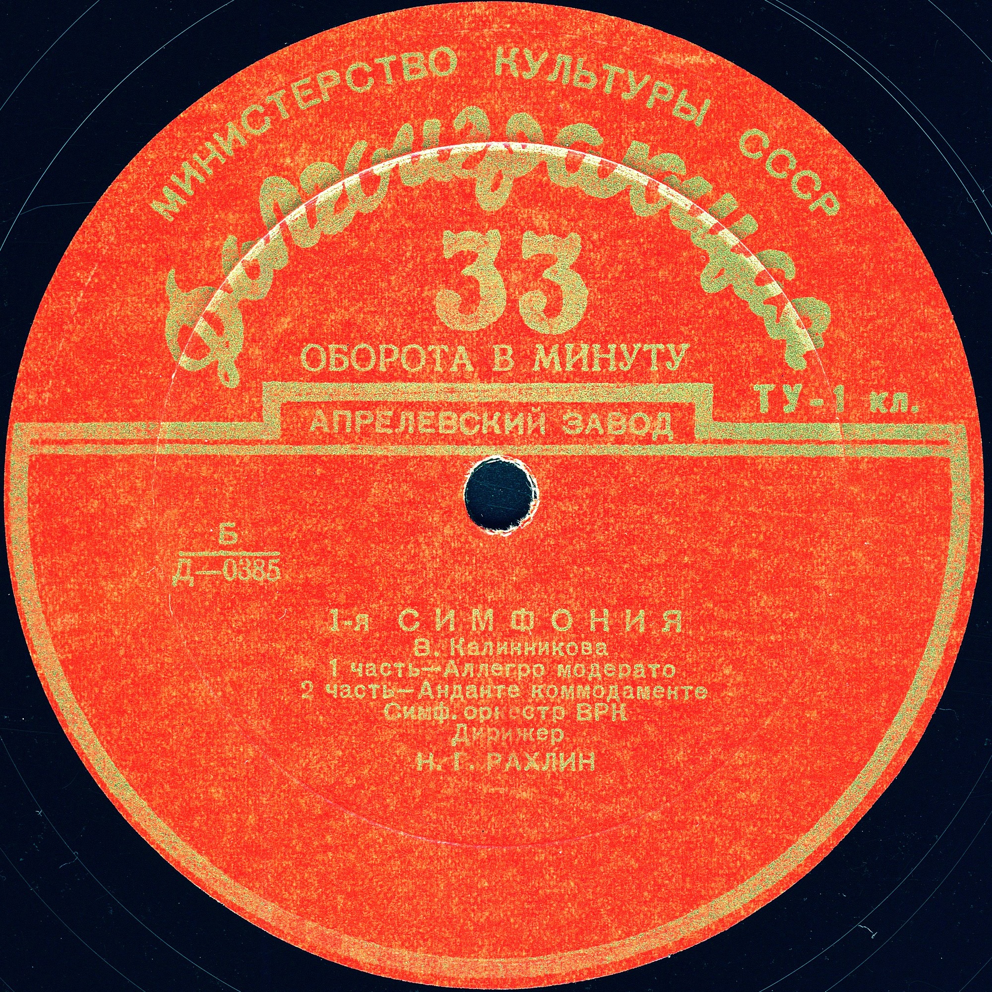 В. КАЛИННИКОВ (1866–1900): 1-я симфония (Н. Рахлин)
