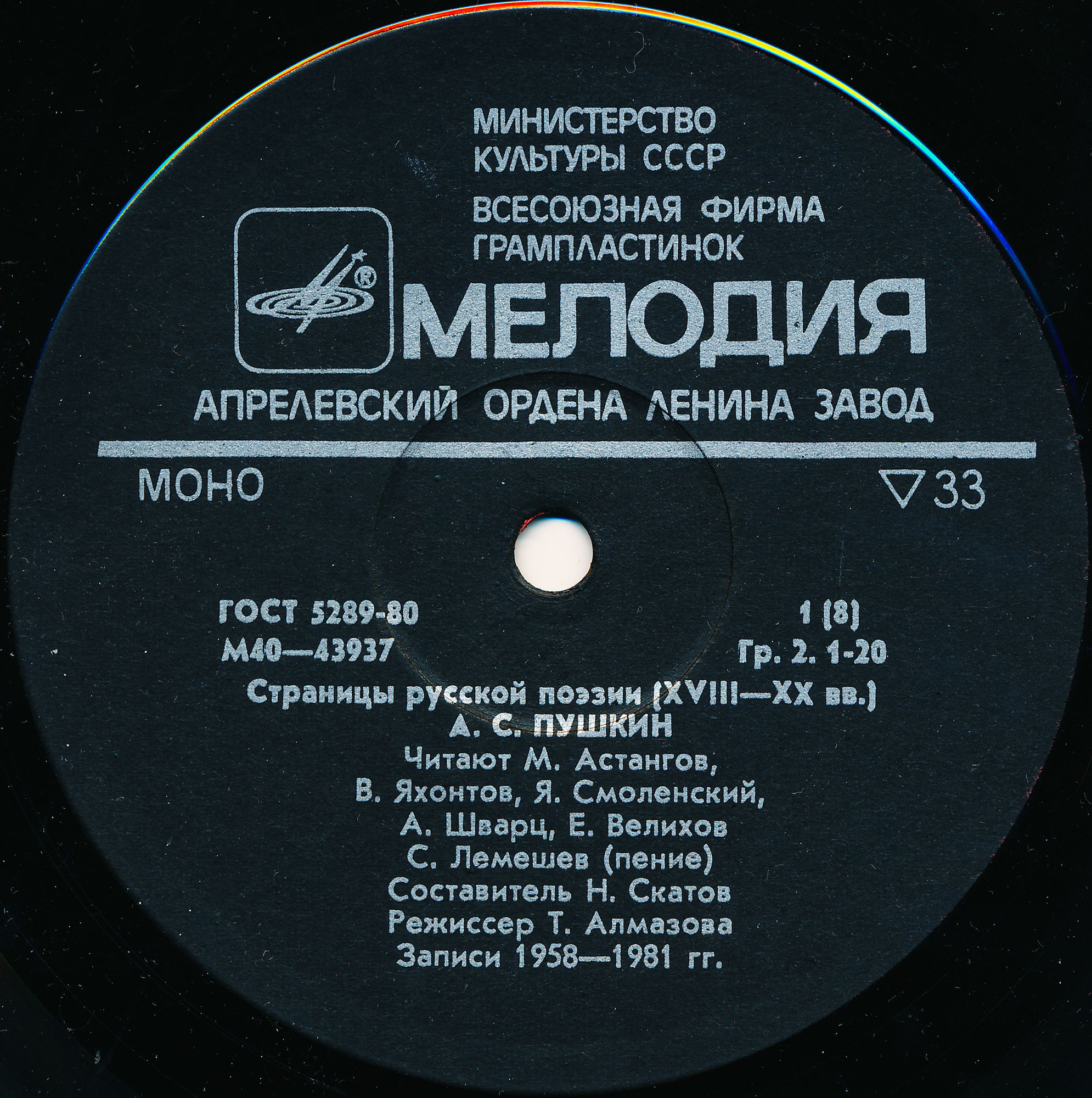 Страницы русской поэзии XVIII-XX вв. А.С.Пушкин