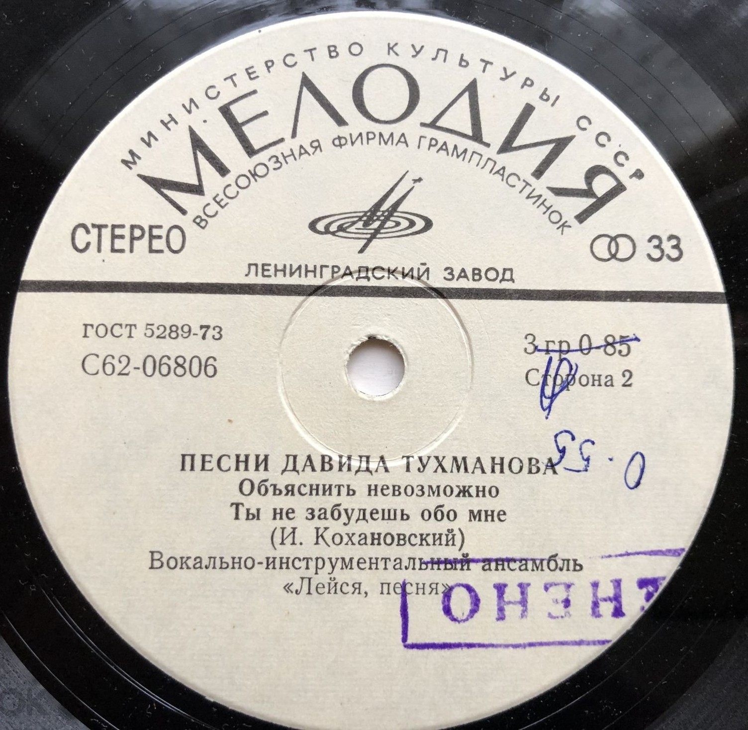 ВИА «Лейся, песня». Песни Давида Тухманова