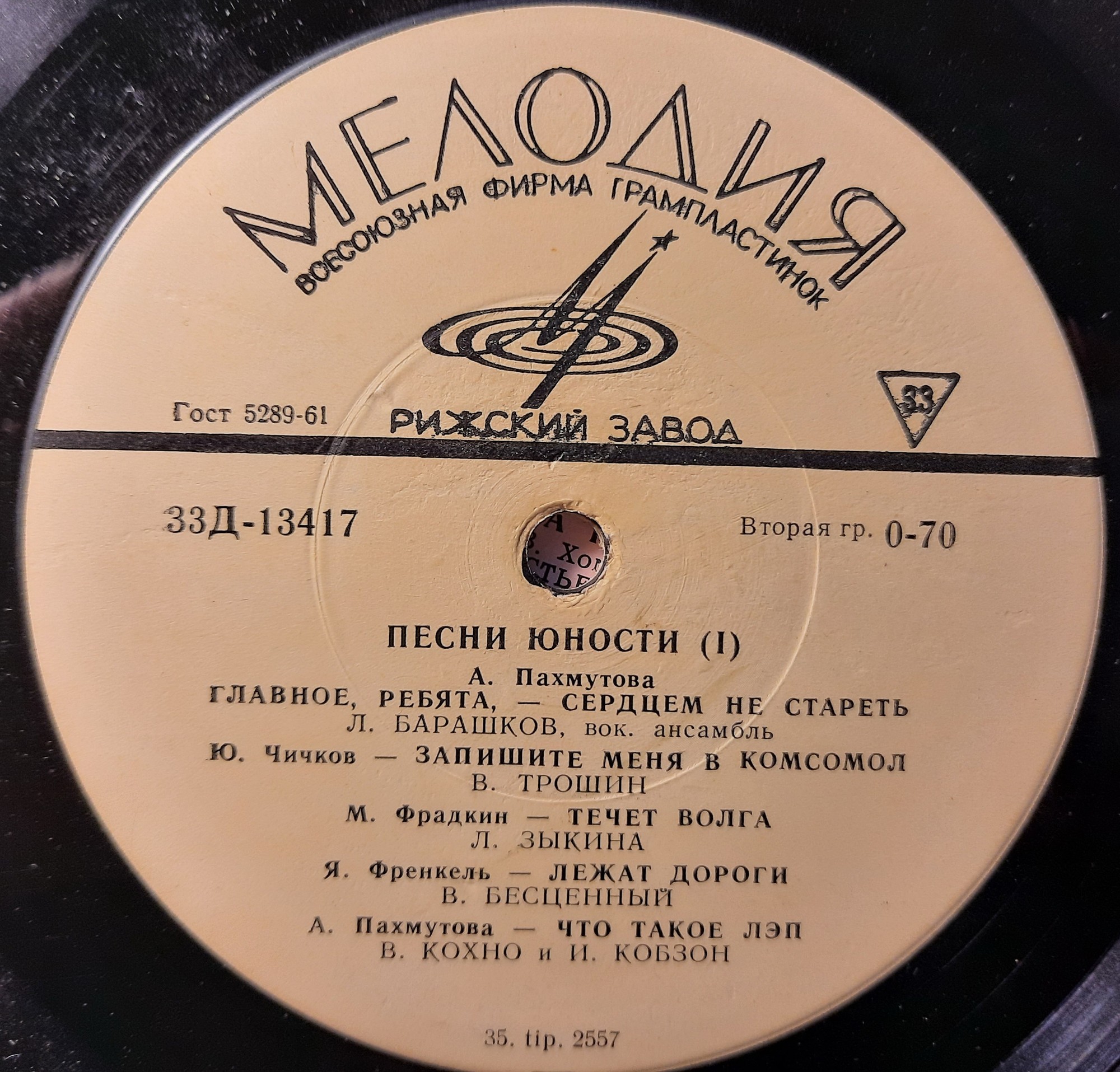 ПЕСНИ ЮНОСТИ (I серия)