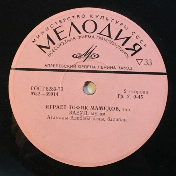 МАМЕДОВ Тофик (тар), Агамалы Алибаба оглы (балабан).