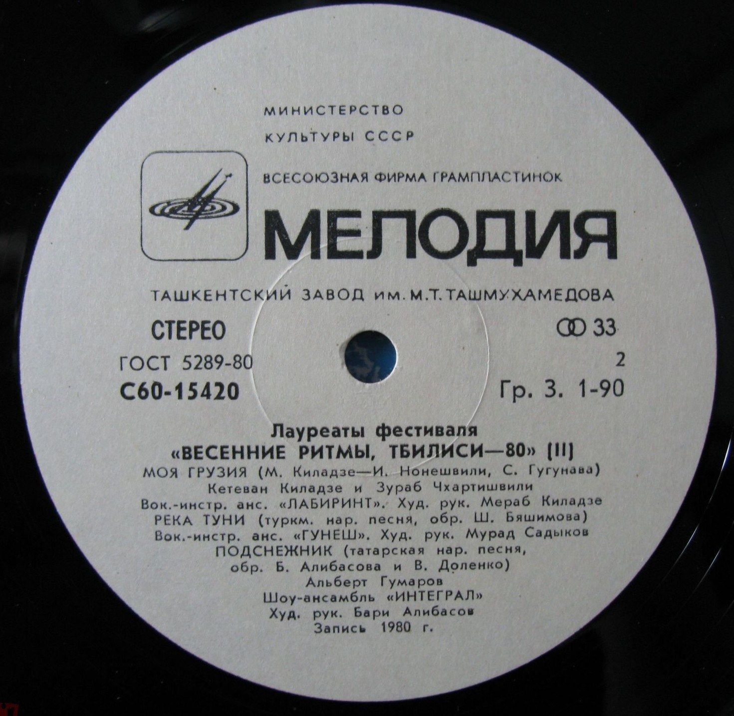 Лауреаты фестиваля "ВЕСЕННИЕ РИТМЫ".  Тбилиси-80