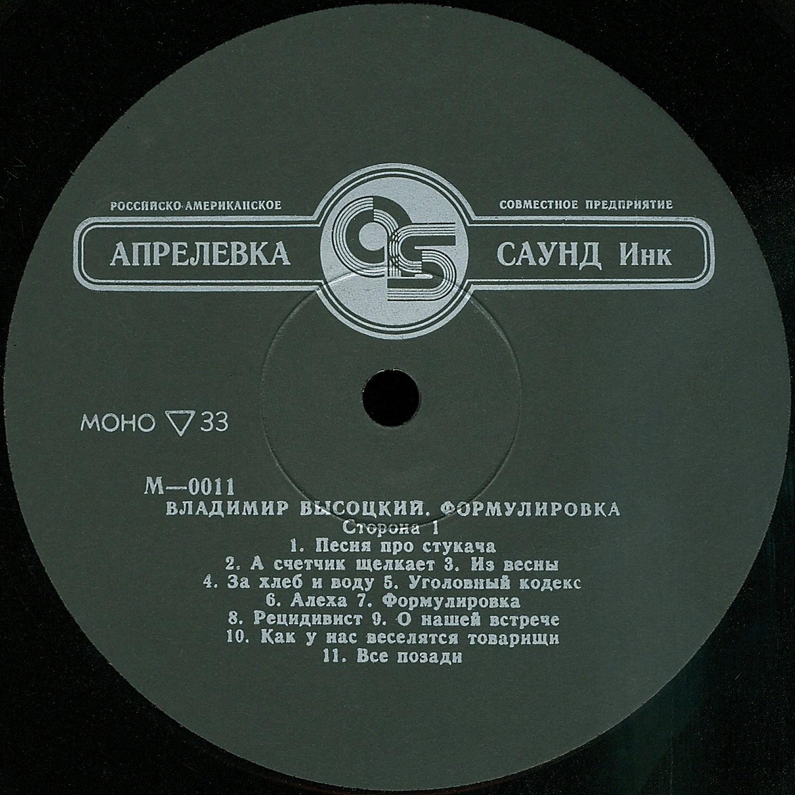 ВЫСОЦКИЙ Владимир. Формулировка