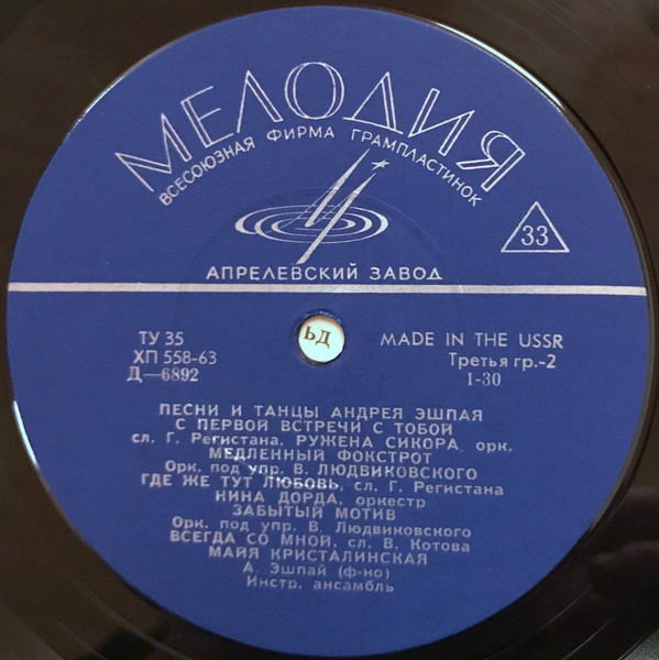 Песни и танцы Андрея Эшпая