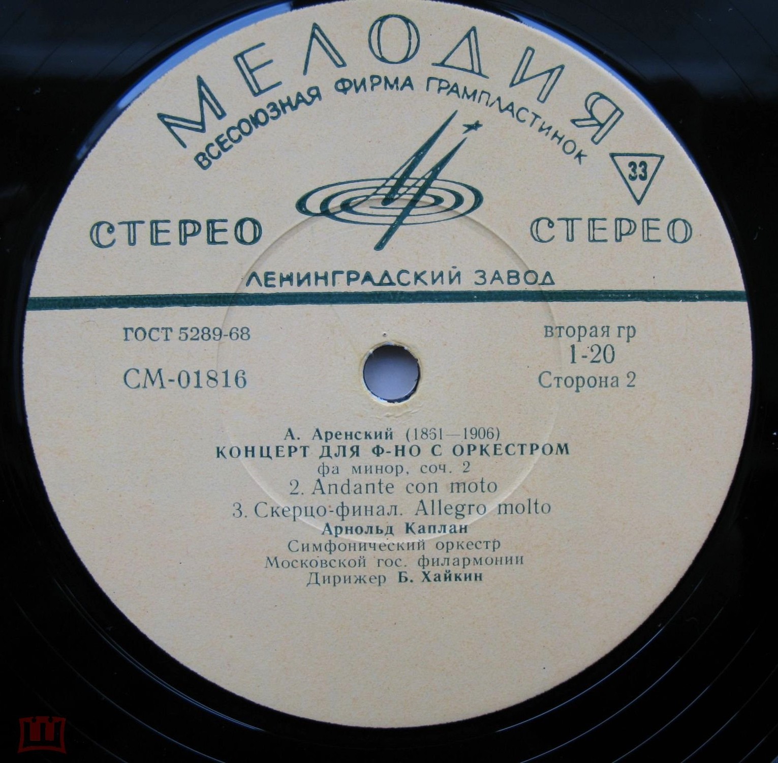 Антон Аренский – Фантазия на темы Рябинина для фортепиано с оркестром / Концерт для фортепиано с оркестром