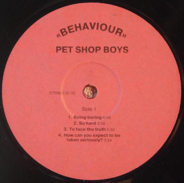 PET SHOP BOYS. Behaviour