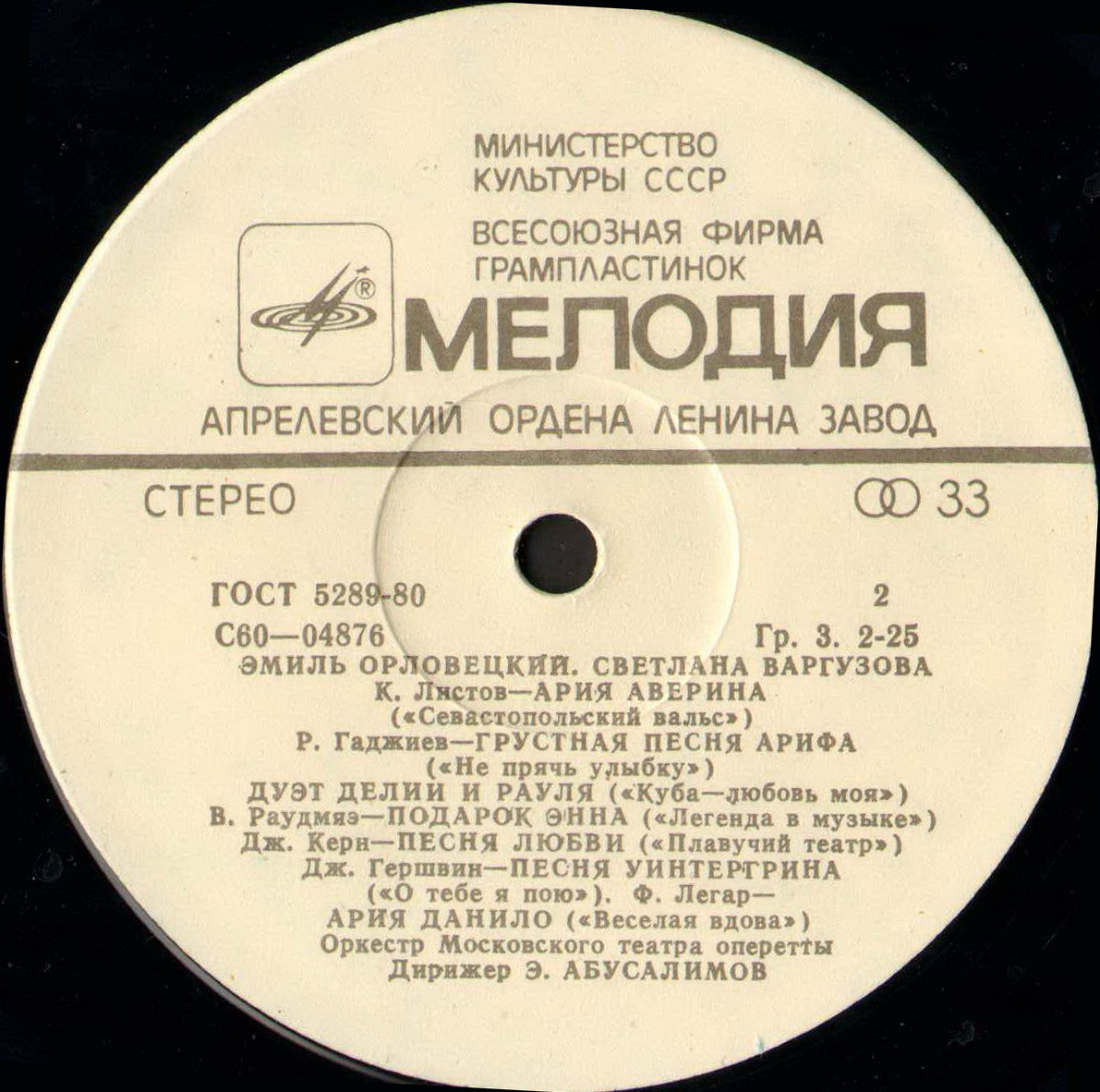 Светлана ВАРГУЗОВА, Эмиль ОРЛОВЕЦКИЙ. Фрагменты из оперетт