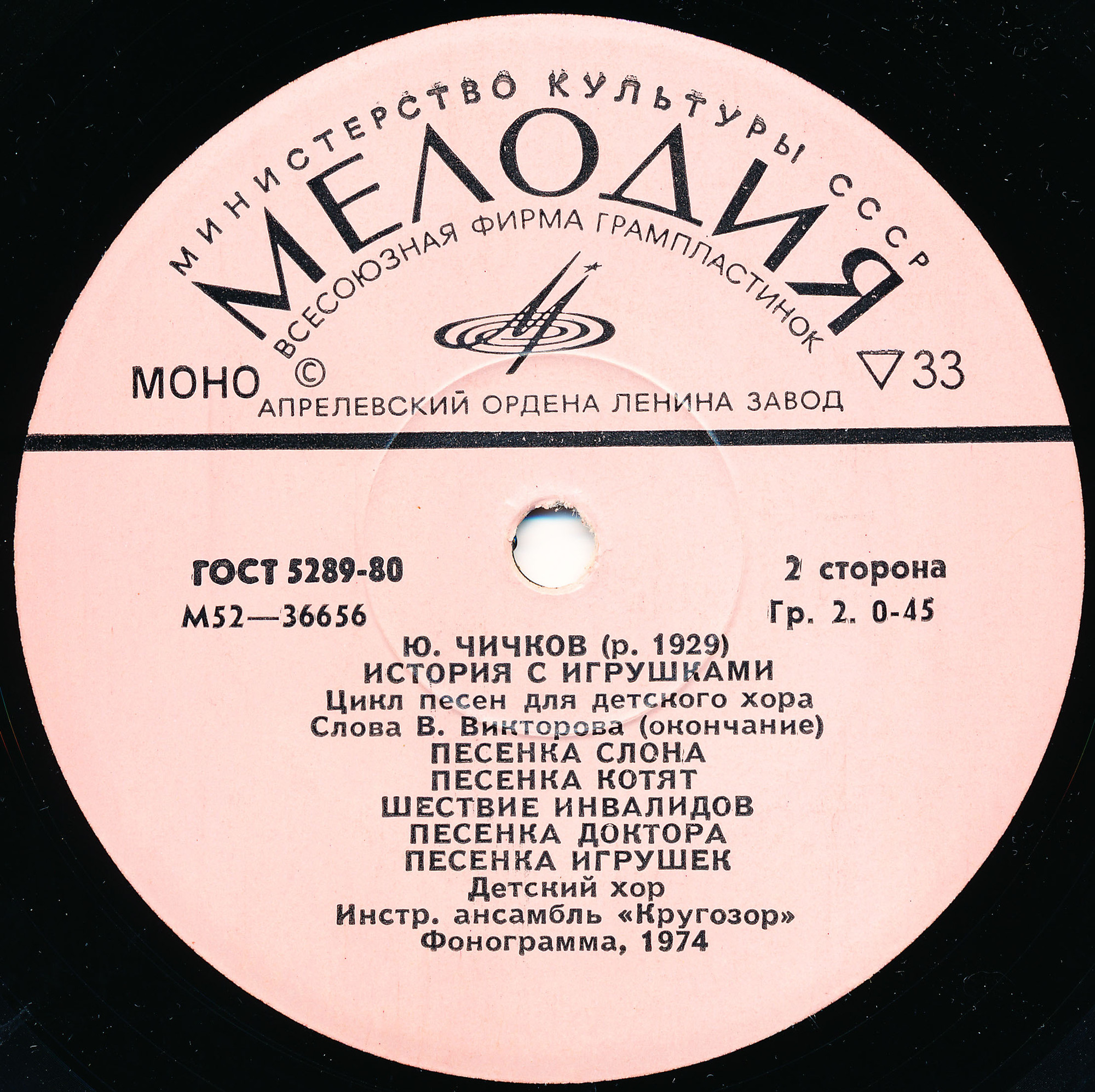 Юрий ЧИЧКОВ. "История с игрушками", цикл песен для детского хора (слова В. Викторова)