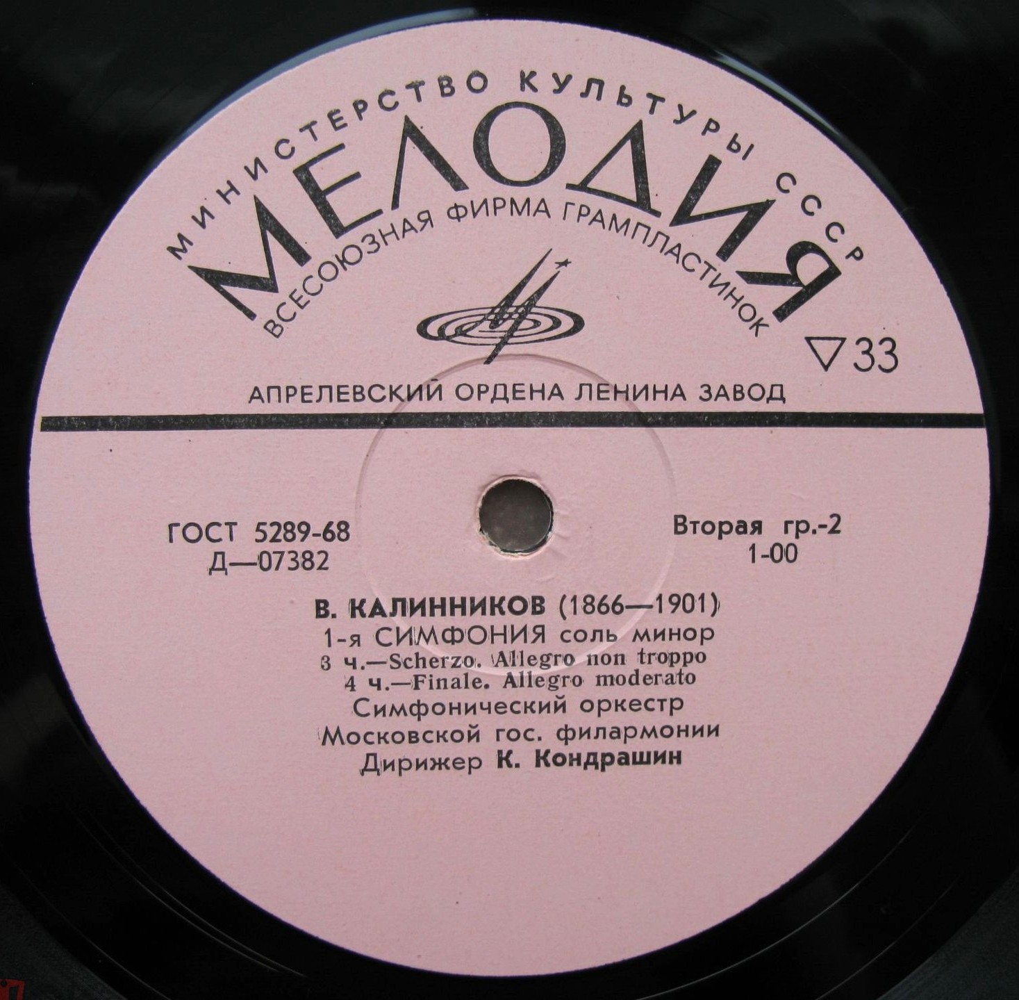 В. КАЛИННИКОВ (1866-1901) Симфония № 1 соль минор (К. Кондрашин)