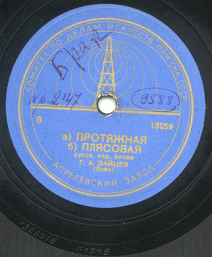 Г. А. Зайцев (баян) – На зоре, на зореньке; Плясовая / Протяжная; Плясовая