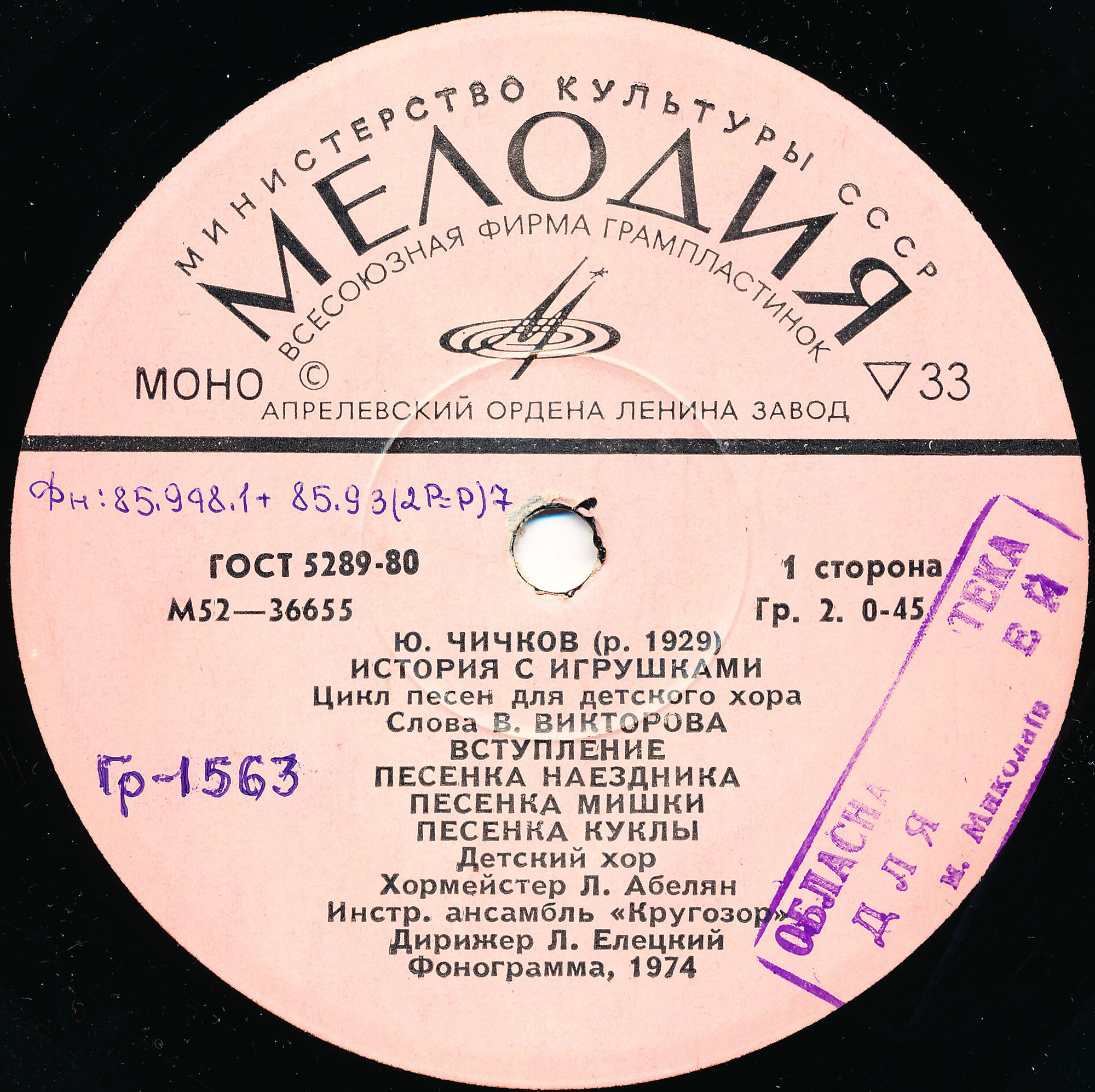 Юрий ЧИЧКОВ. "История с игрушками", цикл песен для детского хора (слова В. Викторова)