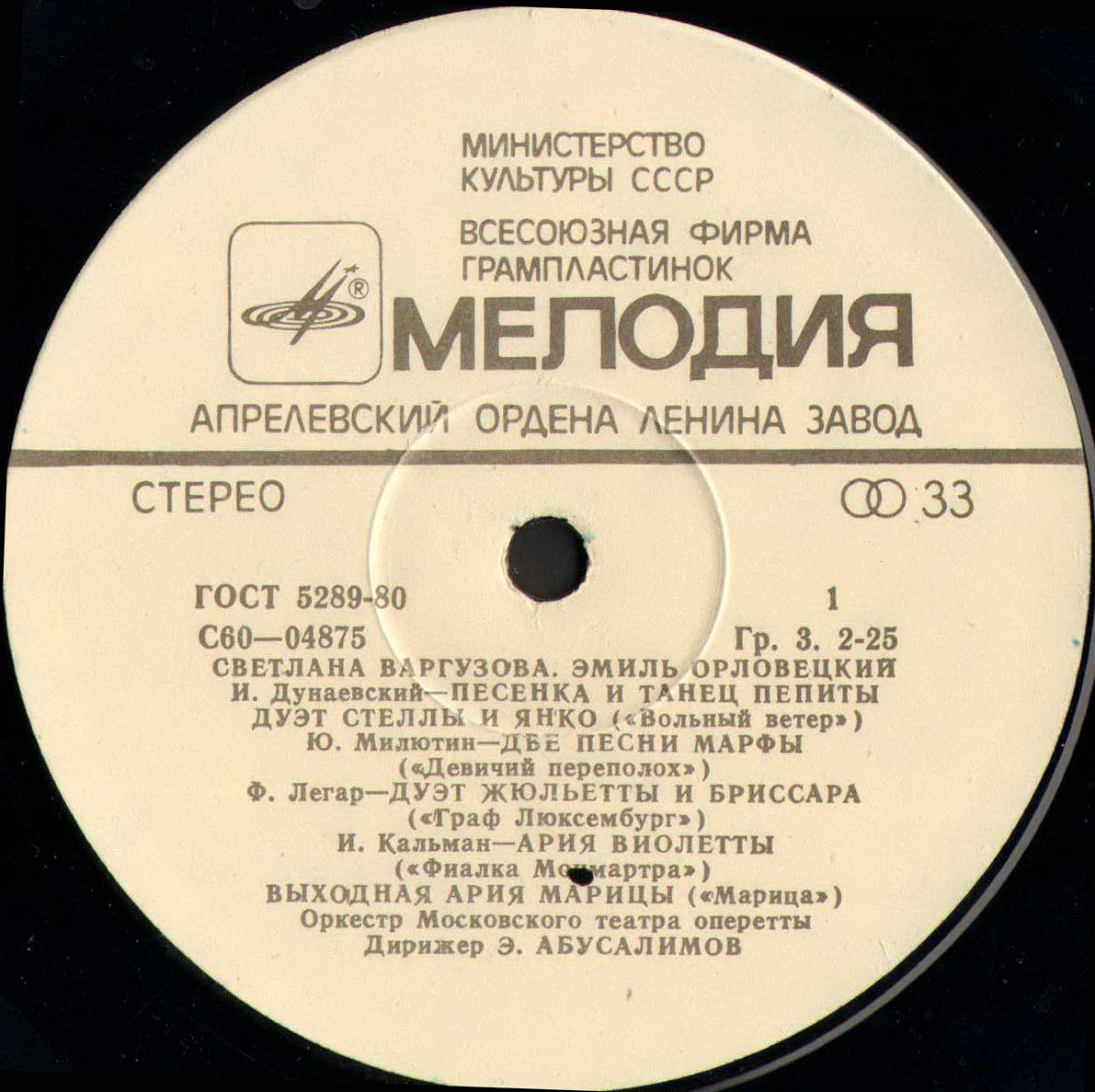 Светлана ВАРГУЗОВА, Эмиль ОРЛОВЕЦКИЙ. Фрагменты из оперетт