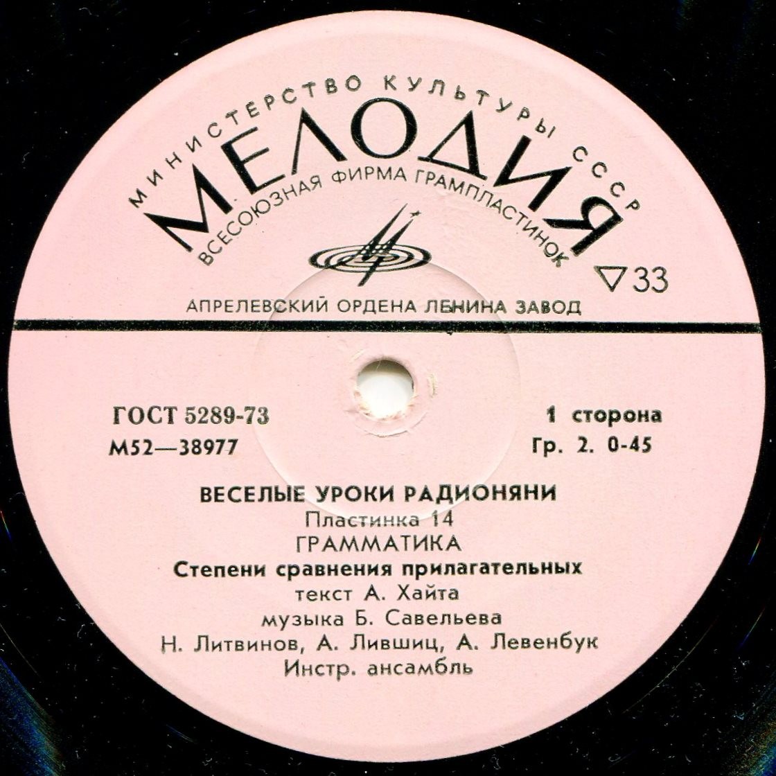 Весёлые уроки радионяни. Пластинка 14