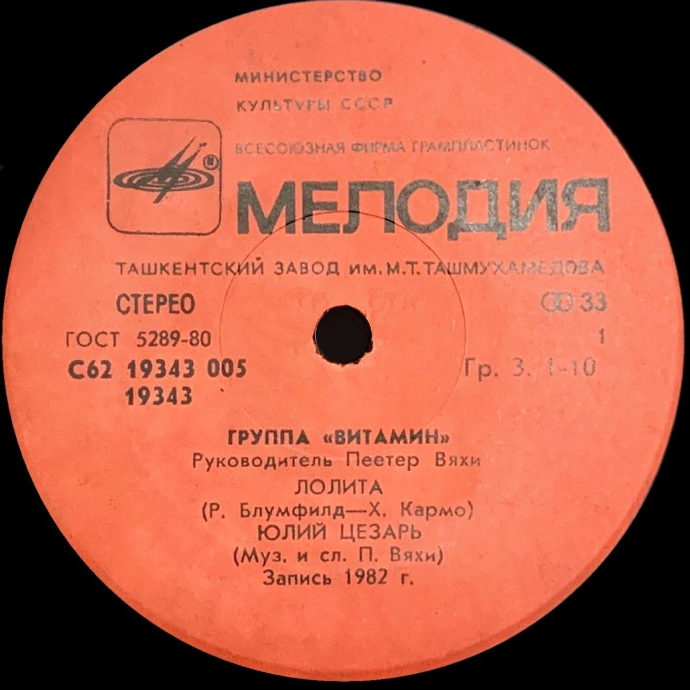 ГРУППА «ВИТАМИН», рук. Пеэтер Вяхи.