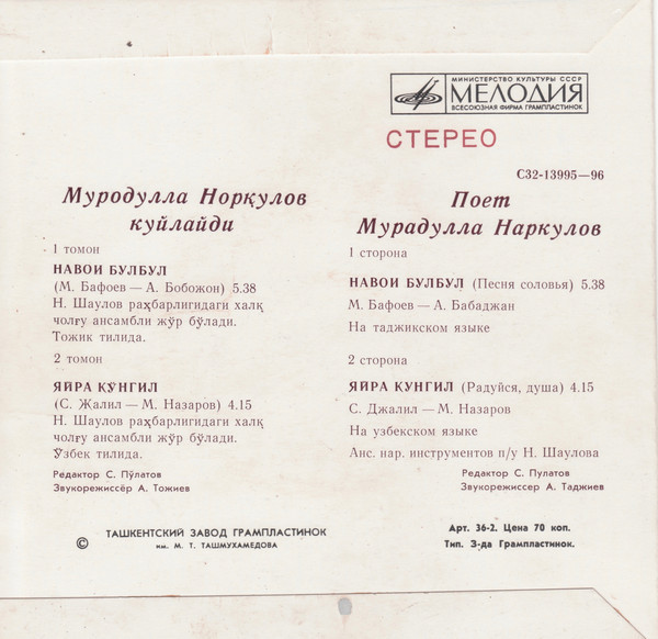 НАРКУЛОВ Мурадулла.