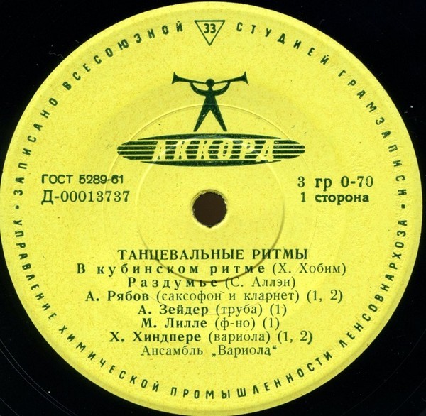 АНСАМБЛЬ "ВАРИОЛА" (Variola) - "Танцевальные ритмы / Tantsurütme"