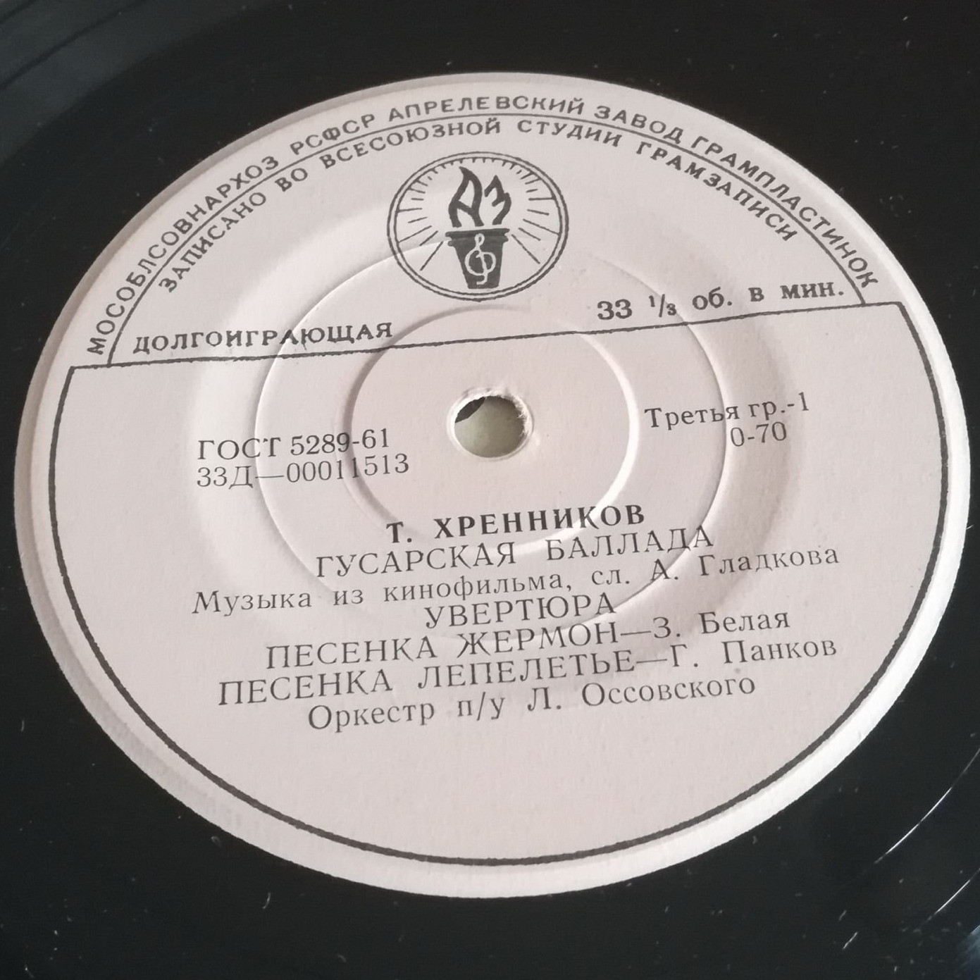 Т. Хренников - Из музыки к к/ф «Гусарская баллада»