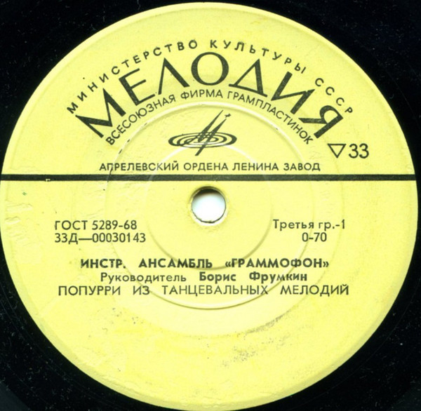 Инструментальный ансамбль "ГРАММОФОН", рук. Б. Фрумкин
