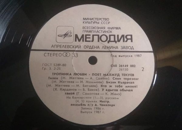 ТЕКУЕВ Махмуд. «Тропинка любви»: