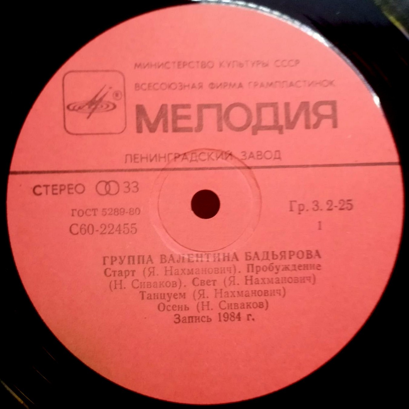 Группа Валентина Бадьярова. Дискоклуб 14 (А)