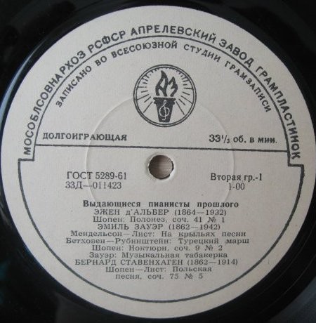 Выдающиеся пианисты прошлого (Комплект из 7 пластинок)