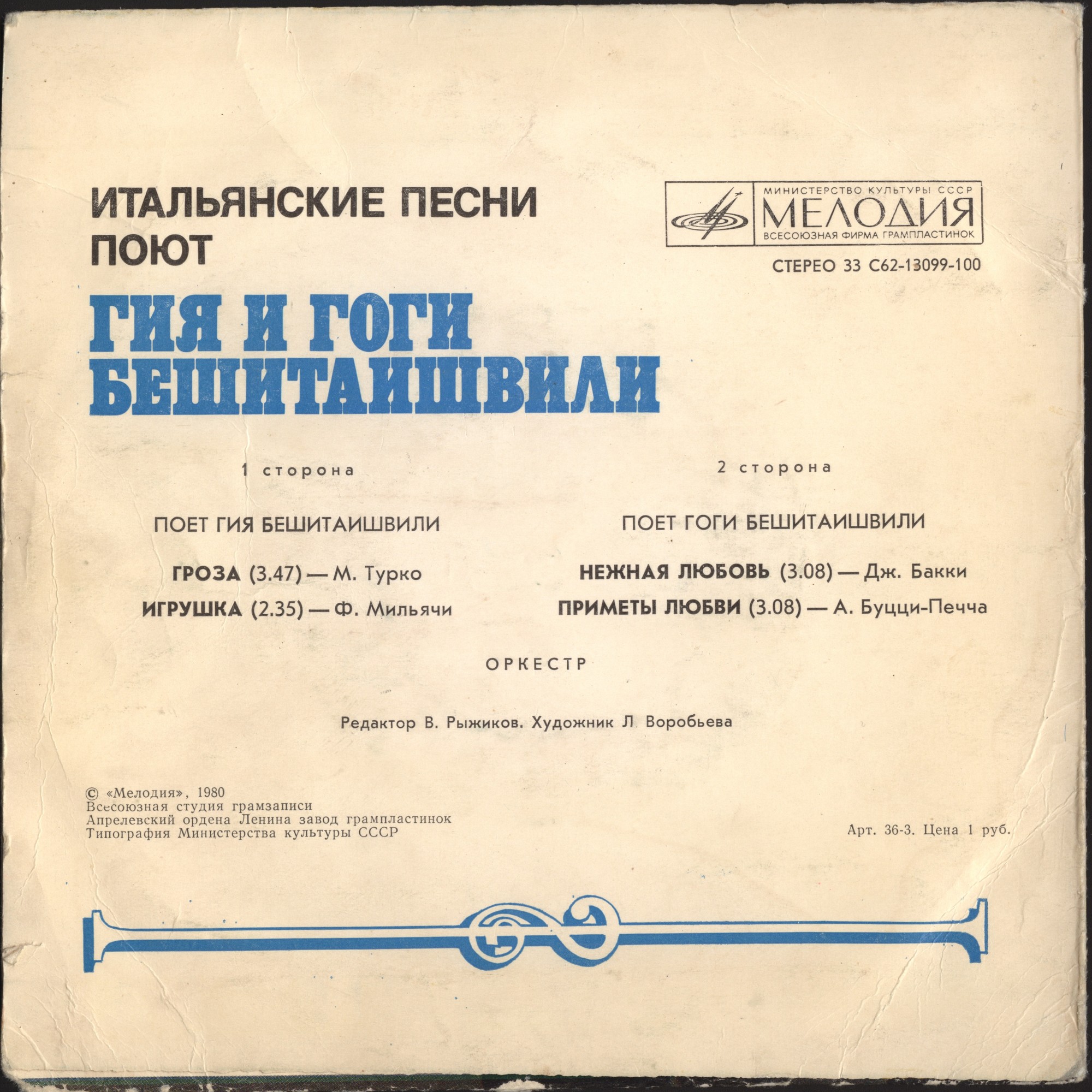 Итальянские песни поют Гия и Гоги БЕШИТАИШВИЛИ