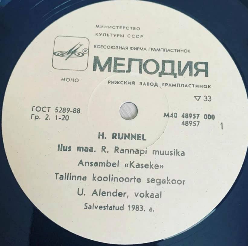 Xандо РУННЕЛ / Hando Runnel (1938): Kiri sinises ümbrikus (на эстонском языке)