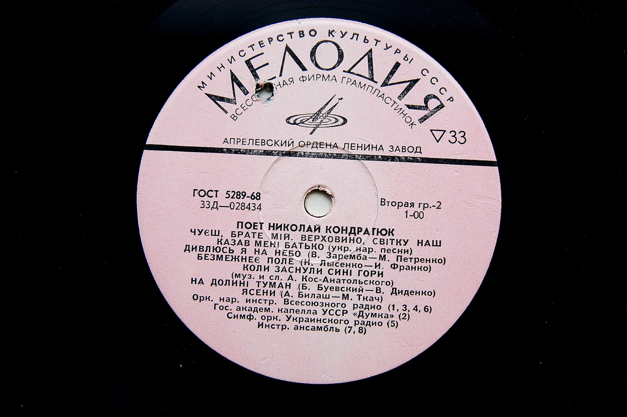 Поет Николай Кондратюк. Украинские песни