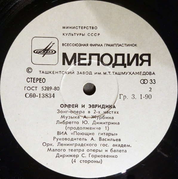 Орфей и Эвридика (Зонг-опера в 2-х частях)