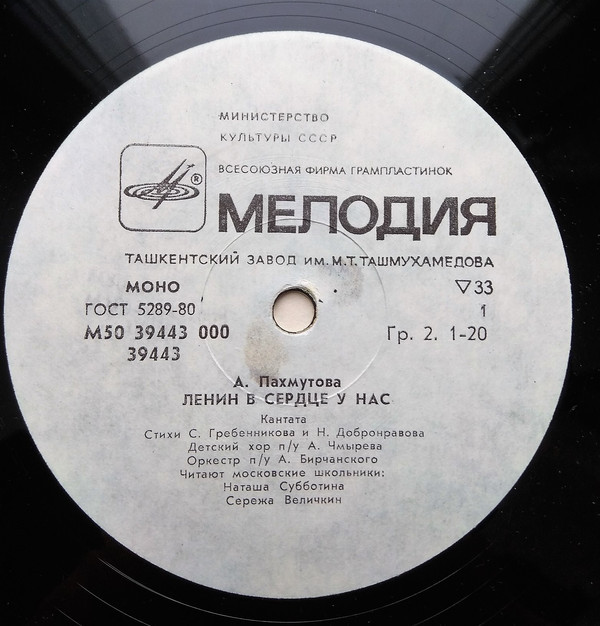 А. ПАХМУТОВА - Ленин в сердце у нас (кантата) / Песни о Ленине