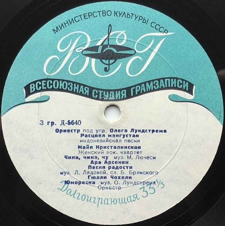 ЭСТРАДНЫЙ ОРКЕСТР п/у О. ЛУНДСТРЕМА