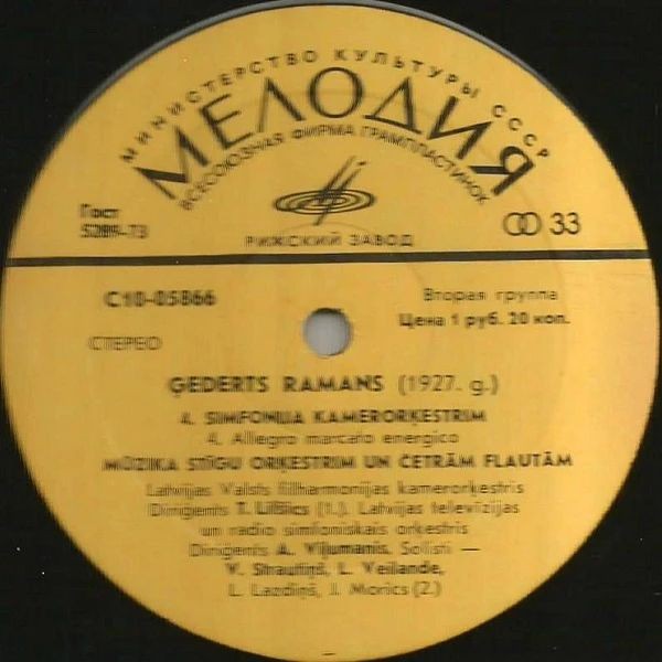 Ģederts Ramans ‎– 4. Simfonija / Mūzika Stīgu Orķestrim Un Četrām Flautām / 4th Symphony For Chamber Orchestra / Music For String Orchestra And Four Flutes